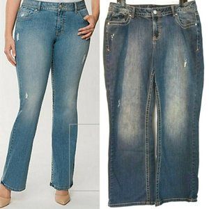 Lane Bryant Distressed Boot cut Style Jeans 16
